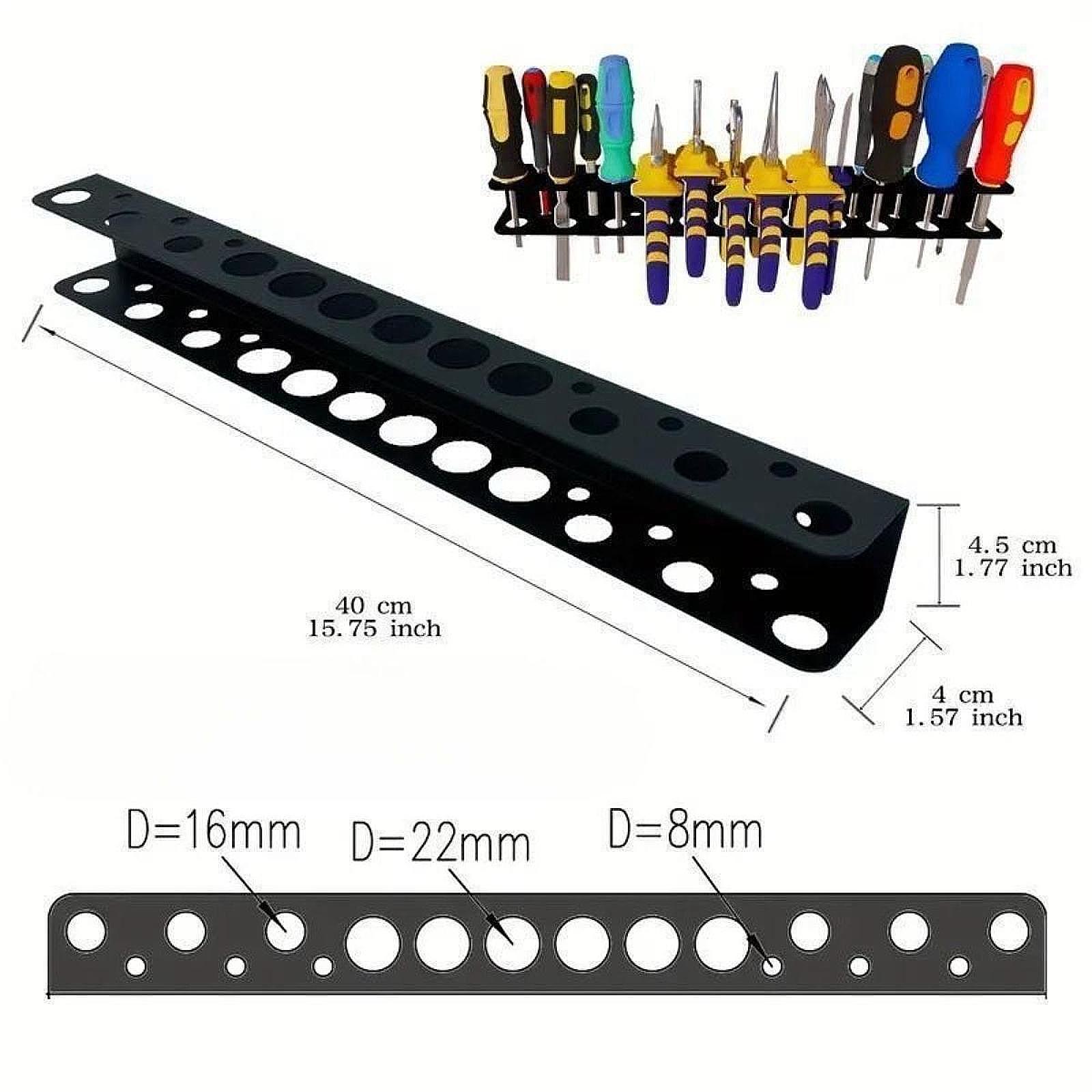 Workshop Tools Shelf - Wall Mounted Screwdrivers Holder Utility Shelf