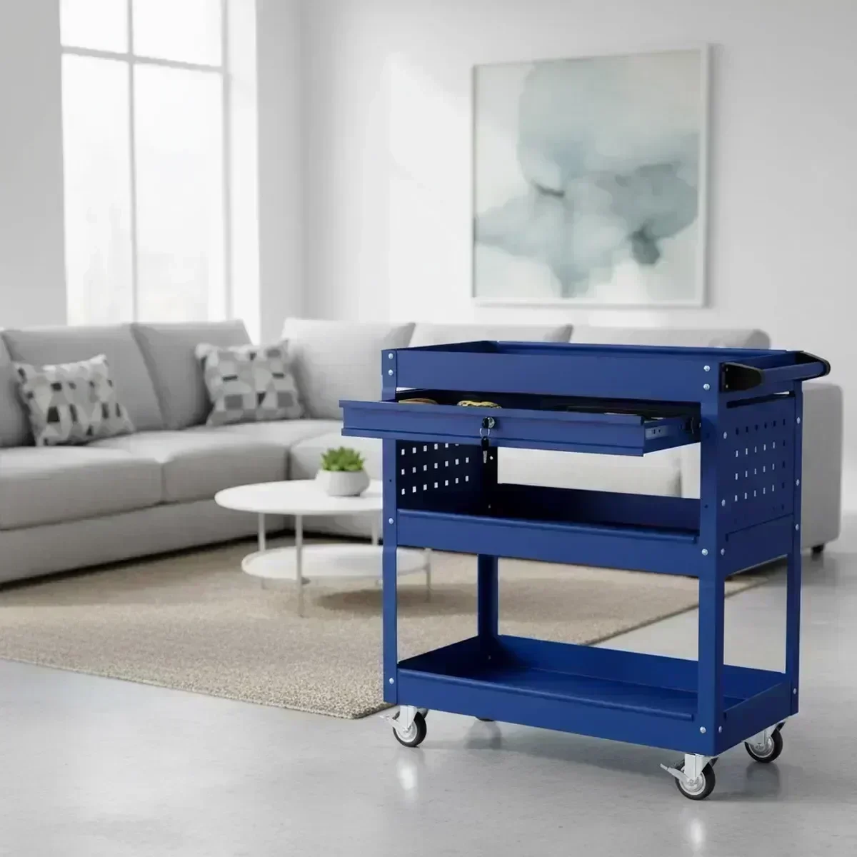 3 Shelf Rolling Tool Cart Lock - Workshop Tools Shelf 评论和价格
