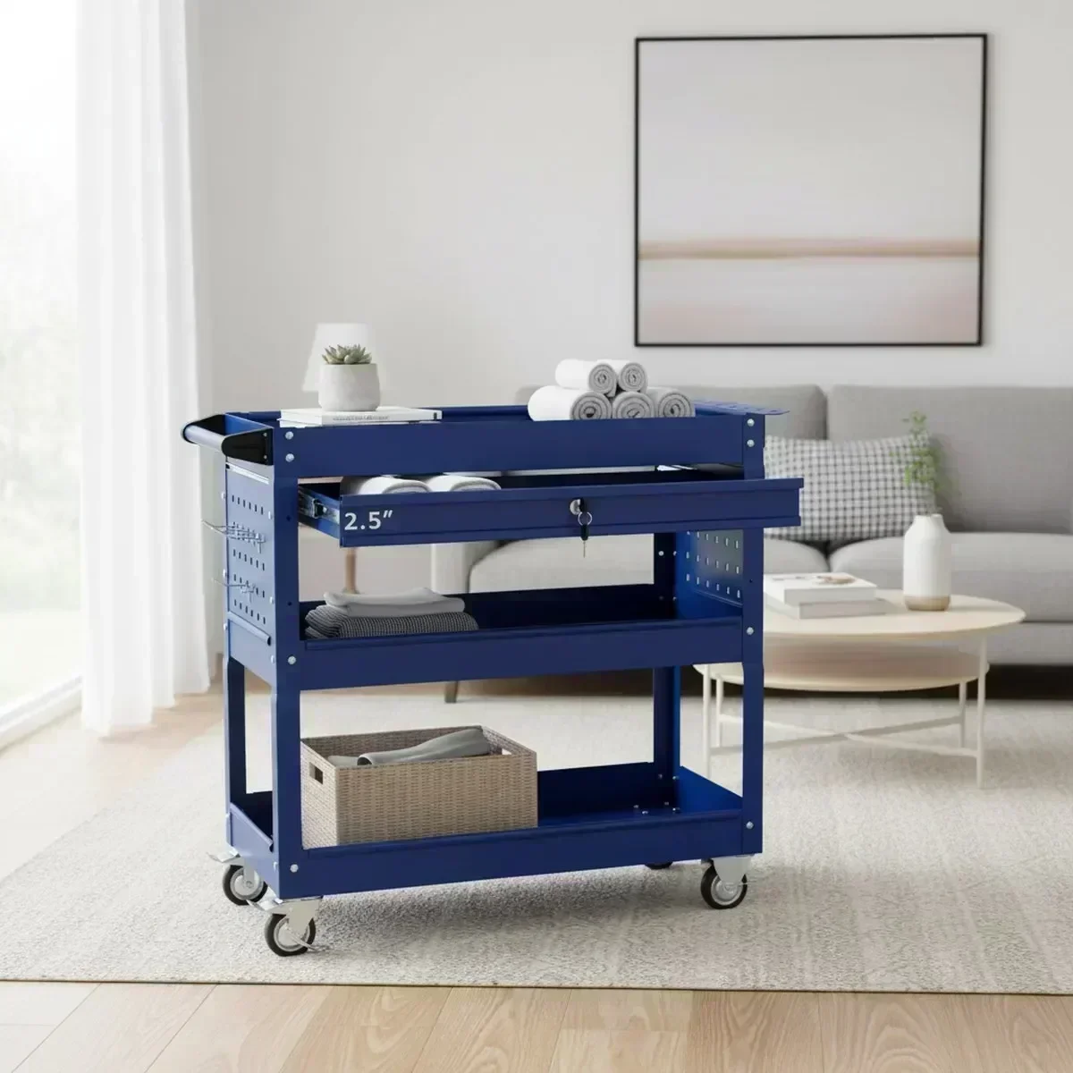 3 Shelf Rolling Tool Cart Lock - Workshop Tools Shelf 评论和价格